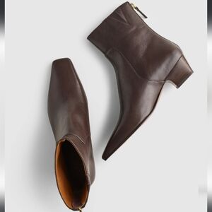 Madewell The Lexie Ankle Boot Turkish Coffee Brown Leather Boots Womens Size 6.5